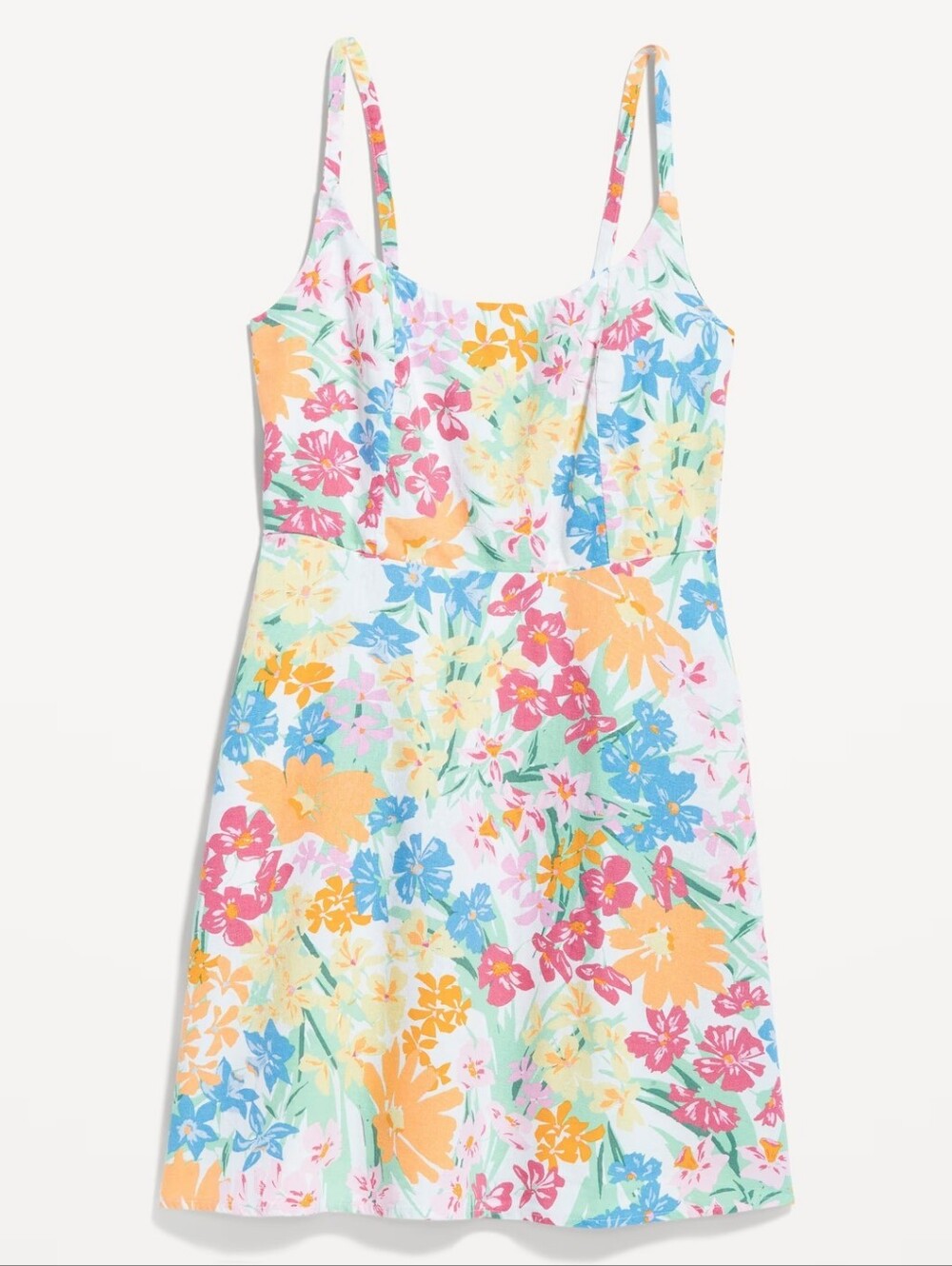 Old Navy Sleeveless Fit & Flare Cami Mini Dress in Pink/Orange Floral, 2X